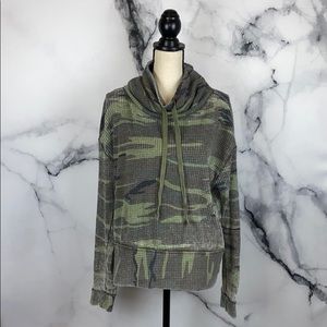 Z SUPPLY blending in camo cowl neck weekender top